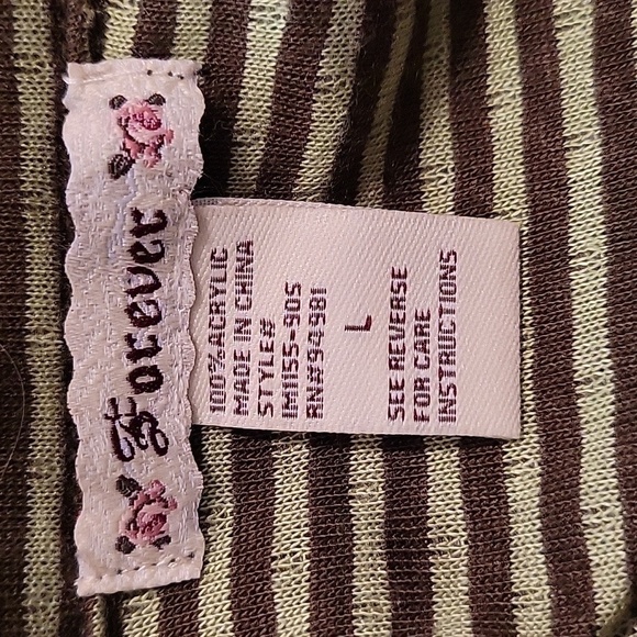 FOREVER large adorable two toned green jacket with stripes and dots - Picture 3 of 4